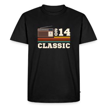 Anniversary 2014 retro classic - Men's Premium Organic T-Shirt - black - Front - Nico (187cm)