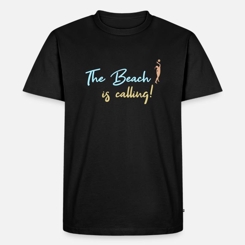 Beachvolleyball - Männer Premium Bio T-Shirt - Schwarz