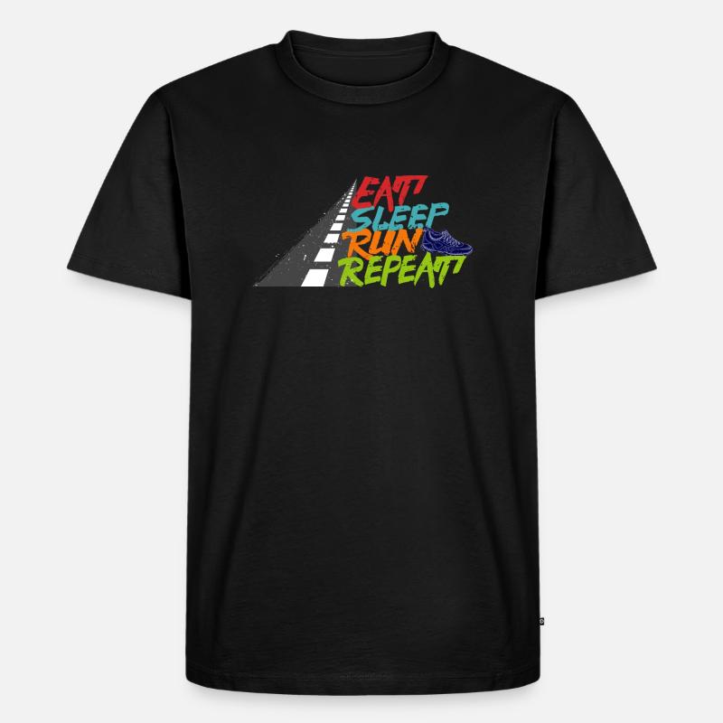 Eat Sleep Run Repeat - Männer Premium Bio T-Shirt - Schwarz