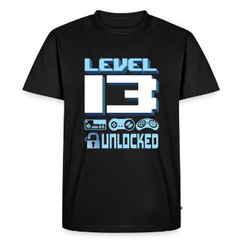 13. Geburtstagsgeschenk Jungen Mädchen Spieler 13 Jahre alt - Männer Premium Bio T-Shirt - Schwarz - Vorne - Nico (187cm)
