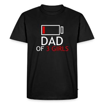 papa de 3 filles - T-shirt Premium bio Homme - noir - Devant - Nico (187cm)