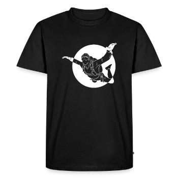 Silhouette Skydiving cadeau parachute vintage - T-shirt Premium bio Homme - noir - Devant - Nico (187cm)