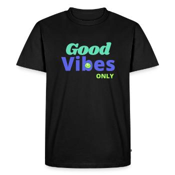 Bonnes vibrations seulement - joie de vivre et optimisme - T-shirt Premium bio Homme - noir - Devant - Nico (187cm)