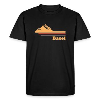 Bâle Ville Suisse Idée cadeau - T-shirt Premium bio Homme - noir - Devant - Nico (187cm)