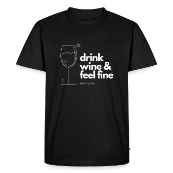 Drink wine and feel fine wine lover Weinliebhaber - Men's Premium Organic T-Shirt - black - Front - Nico (187cm)