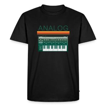 Analog Synth Retro Synthesizer Music Producer - Men's Premium Organic T-Shirt - black - Front - Nico (187cm)