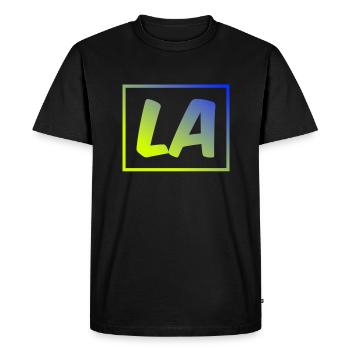 LA +++ Nouveau Design par Maximum Design : ) - T-shirt Premium bio Homme - noir - Devant - Nico (187cm)