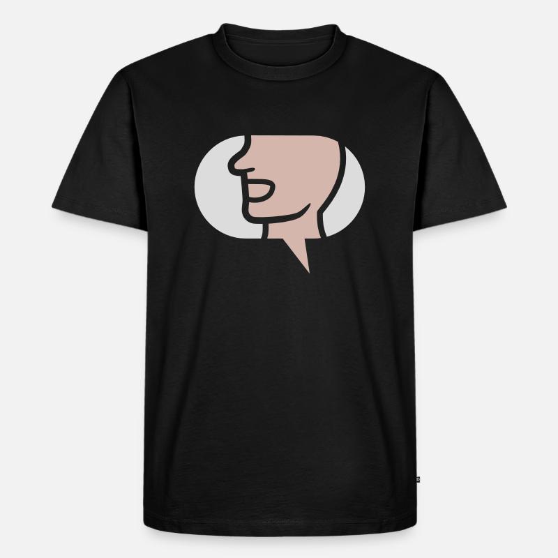 Chat Simple Symbol Speech Bubble - Men's Premium Organic T-Shirt - black