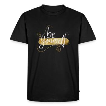 Be yourself - Men's Premium Organic T-Shirt - black - Front - Nico (187cm)