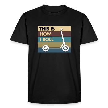 E-Scooter Roller Scooter - Men's Premium Organic T-Shirt - black - Front - Nico (187cm)