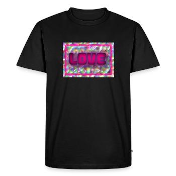 JUST MARRIED. EVJF. SAINT VALENTIN. COUPLE. LOVE - T-shirt Premium bio Homme - noir - Devant - Nico (187cm)