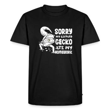 Désolé mon gecko léopard a mangé mes devoirs reptile Liz - T-shirt Premium bio Homme - noir - Devant - Nico (187cm)