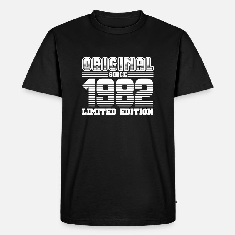 1982 - Männer Premium Bio T-Shirt - Schwarz