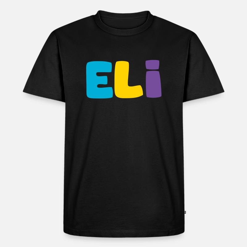 Name - Eli - Männer Premium Bio T-Shirt - Schwarz