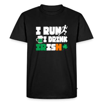 I Run. I Drink. Irish. - Men's Premium Organic T-Shirt - black - Front - Nico (187cm)