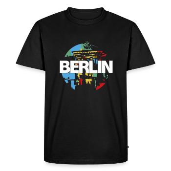 Porte de Brandebourg, Berlin, Allemagne - T-shirt Premium bio Homme - noir - Devant - Nico (187cm)