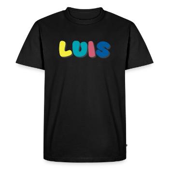 Name - Luis - Men's Premium Organic T-Shirt - black - Front - Nico (187cm)