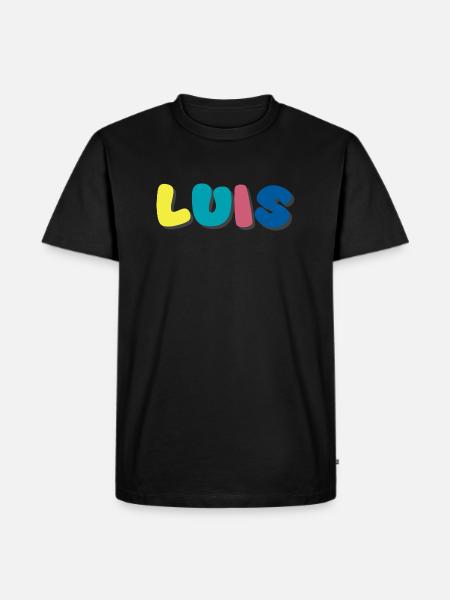 Name - Luis - Männer Premium Bio T-Shirt - Schwarz