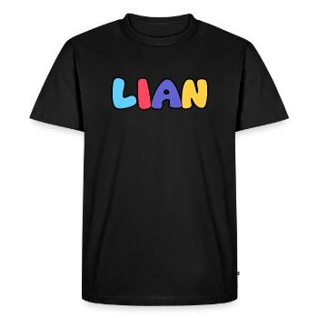 Nom - Lian - T-shirt Premium bio Homme - noir - Devant - Nico (187cm)