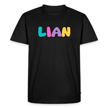 Name - Lian - Men's Premium Organic T-Shirt - black - Front - Nico (187cm)