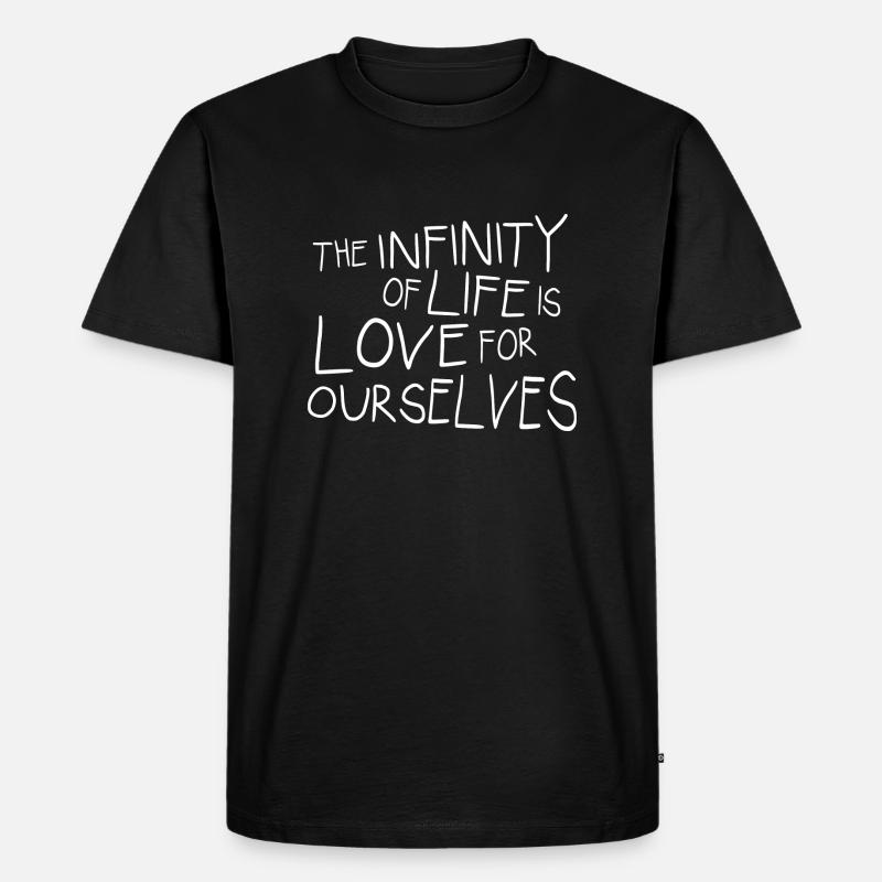 INFINITY 09 words white - Männer Premium Bio T-Shirt - Schwarz