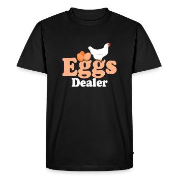 Marchand d’œufs Élevage de poules Éleveur de coqs - T-shirt Premium bio Homme - noir - Devant - Nico (187cm)