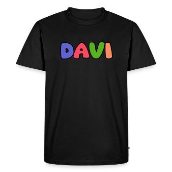Name - Davi - Männer Premium Bio T-Shirt - Schwarz - Vorne - Nico (187cm)
