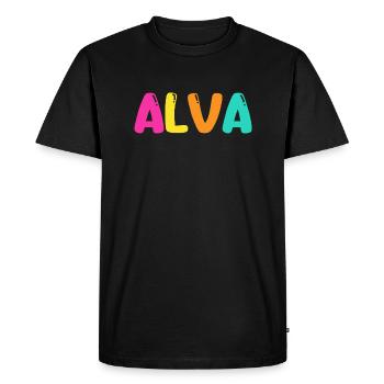Nom - Alva - T-shirt Premium bio Homme - noir - Devant - Nico (187cm)