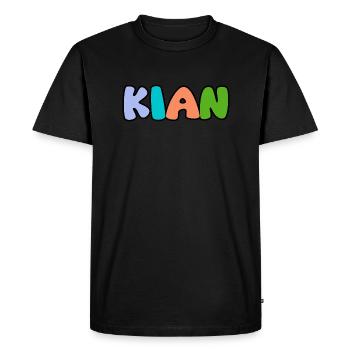 Name - Kian - Men's Premium Organic T-Shirt - black - Front - Nico (187cm)