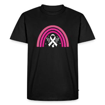 Octobre Rose Ruban Rose Contre Cancer Du Sein - T-shirt Premium bio Homme - noir - Devant - Nico (187cm)