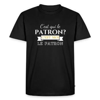 T-shirt c'est qui le patron C'est moi le patron! - T-shirt Premium bio Homme - noir - Devant - Nico (187cm)