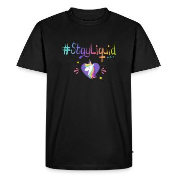 #Stayliquid Unicorn Heart - Men's Premium Organic T-Shirt - black - Front - Nico (187cm)