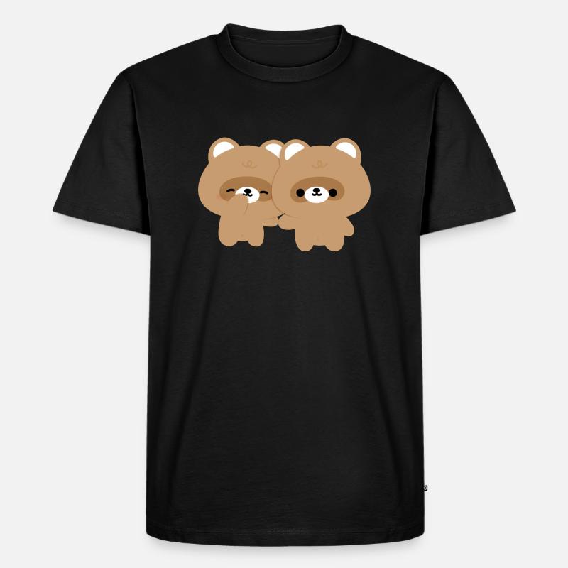 Biber-Pärchen - Männer Premium Bio T-Shirt - Schwarz