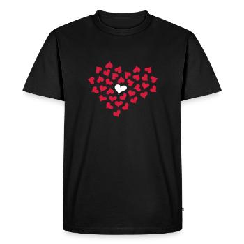 Hearts in Heart - T-shirt Premium bio Homme - noir - Devant - Nico (187cm)
