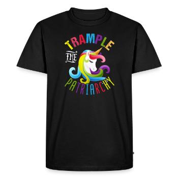 Trample The Patriarchy Unicorn Power - Men's Premium Organic T-Shirt - black - Front - Nico (187cm)