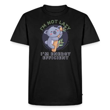 Koala I'm Not Lazy I'm Energy Efficient - Men's Premium Organic T-Shirt - black - Front - Nico (187cm)