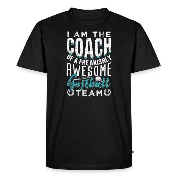 Softball Coach Sports Gift - Men's Premium Organic T-Shirt - black - Front - Nico (187cm)