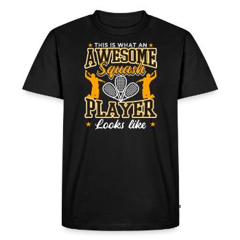Voici à quoi ressemble un joueur de squash génial - T-shirt Premium bio Homme - noir - Devant - Nico (187cm)