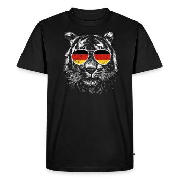 Allemagne Tigre Allemagne Lunettes de soleil Drapeau - T-shirt Premium bio Homme - noir - Devant - Nico (187cm)