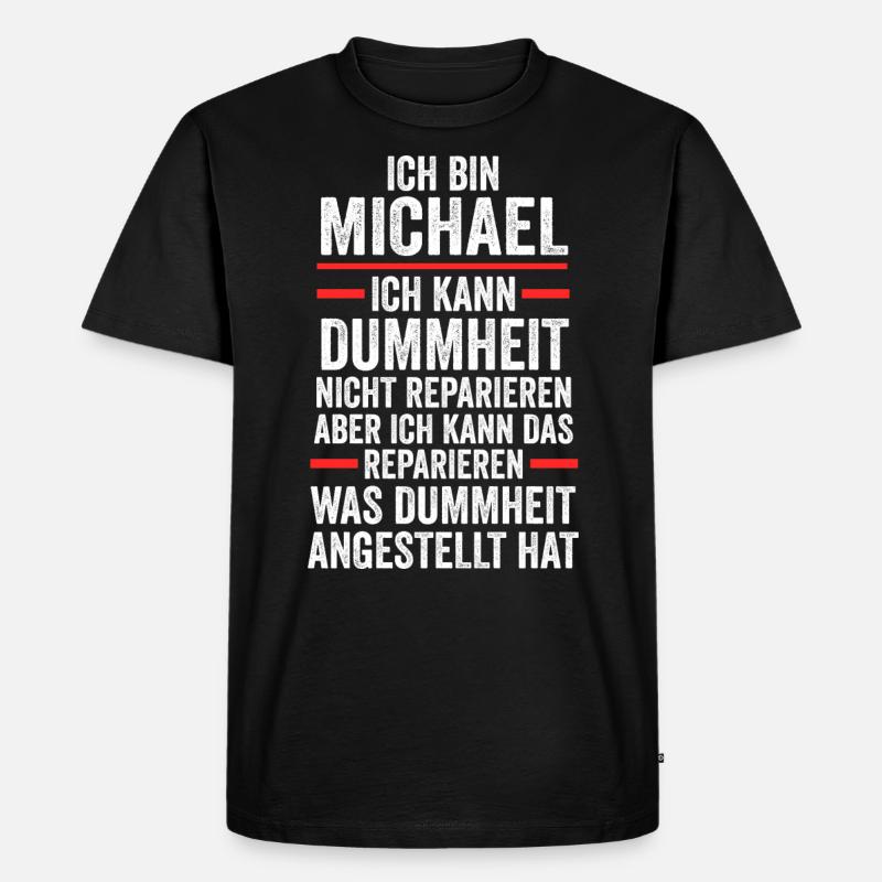 Michael - Männer Premium Bio T-Shirt - Schwarz