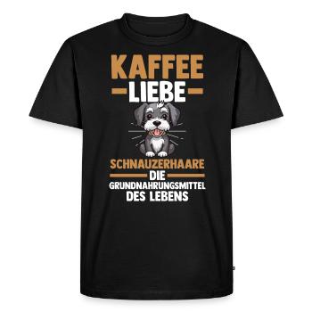 Schnauzer au café pour chien - T-shirt Premium bio Homme - noir - Devant - Nico (187cm)