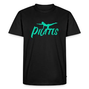 Pilates - Men's Premium Organic T-Shirt - black - Front - Nico (187cm)