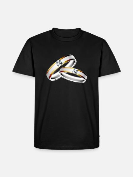 Boda matrimonio despedida de soltero anillos compromiso - Camiseta prémium ecológica para hombre - negro