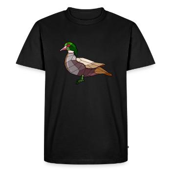 Canard oiseaux géométriques - T-shirt Premium bio Homme - noir - Devant - Nico (187cm)