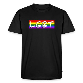 drapeau lgbt arc en ciel - T-shirt Premium bio Homme - noir - Devant - Nico (187cm)