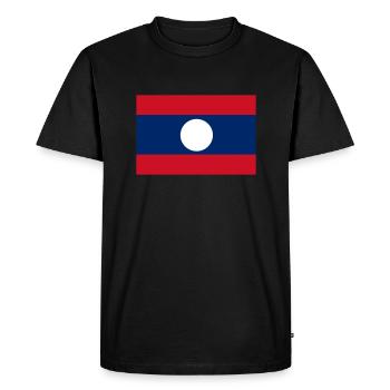 Flag of Laos - T-shirt Premium bio Homme - noir - Devant - Nico (187cm)