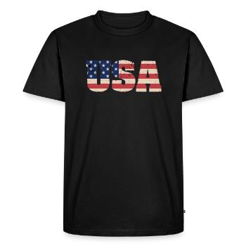 USA US Flag Patriots America 4 juillet - T-shirt Premium bio Homme - noir - Devant - Nico (187cm)