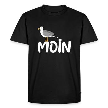 Moin - Mouette - Mouette Moin - T-shirt Premium bio Homme - noir - Devant - Nico (187cm)