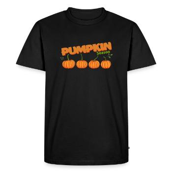 La saison Citrouille Arbre d’automne Orange Feuilles d’automne - T-shirt Premium bio Homme - noir - Devant - Nico (187cm)