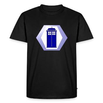 Police Box - Men's Premium Organic T-Shirt - black - Front - Nico (187cm)